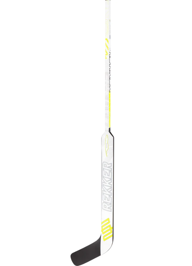 A photo of the Sherwood REKKER Legend 4 Senior Goalie Stick in colour white and black. Front view.