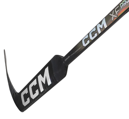 A photo of the CCM XF Pro CC2 P1 Senior Goalie Stick (2024) in colour black and purple. Shaft view.