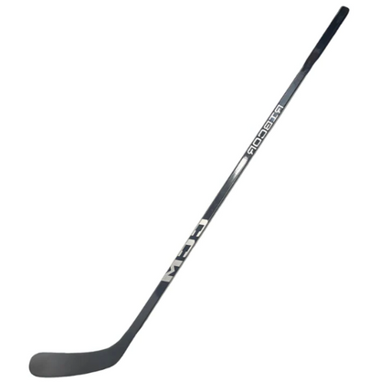 A photo of the CCM Ribcor Titanium Hockey Stick Senior (2024) in colour black and white. Angled view.