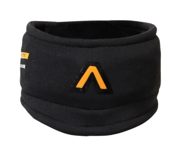 A photo of the Aegis Interceptor Neck Guard in colour black and orange.