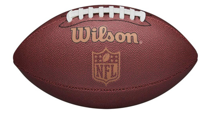 A photo of the Wilson NFL Ignition Football in colour brown. Front view.