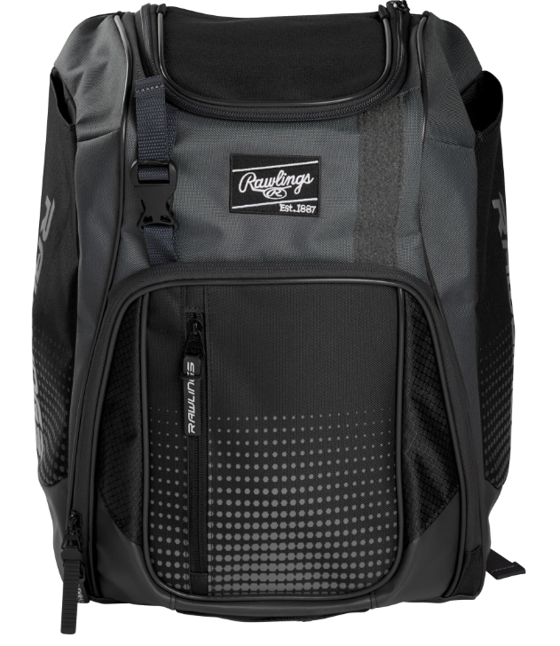 A photo of the Rawlings Franchise Baseball Backpack in colour black.