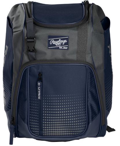 A photo of the Rawlings Franchise Baseball Backpack in colour navy.