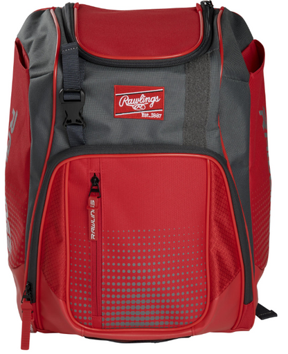 A photo of the Rawlings Franchise Baseball Backpack in colour scarlet red.