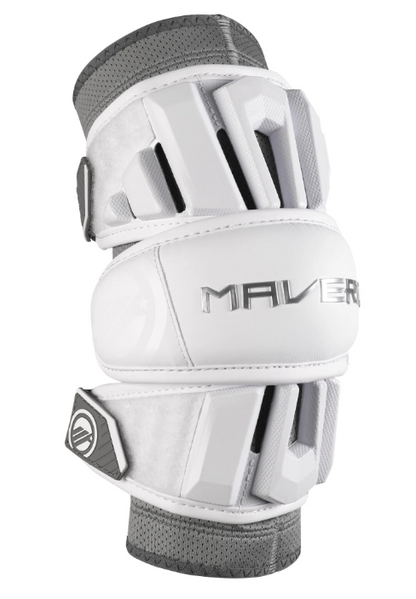 A photo of the Maverik Max Lacrosse Arm Pads (2025) in colour white. 