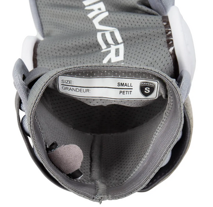 A photo of the Maverik MX Lacrosse Arm Pads (2025) in colour white and grey. Inside pad.