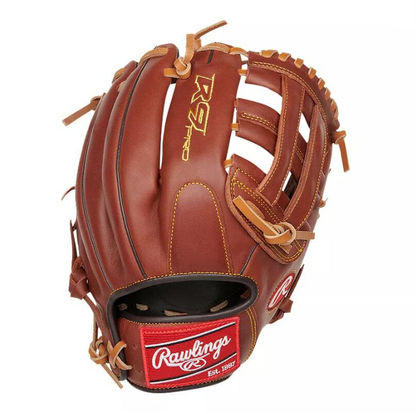 A photo of the Rawlings R9 Pro Nolan Arenado 11.75" Baseball Glove in colour brown. Rear view.