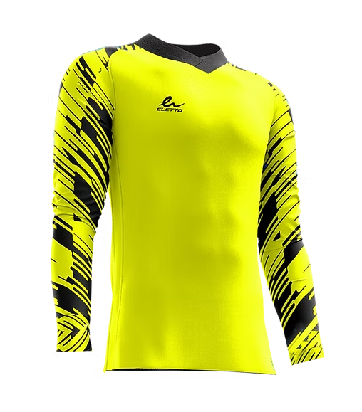 A photo of the Eletto Gladiator Soccer Goalkeeper Jersey in colour yellow and black.