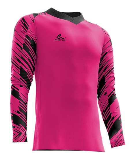 A photo of the Eletto Gladiator Soccer Goalkeeper Jersey in colour magenta and black.