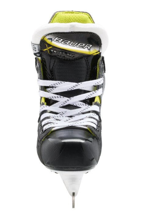A photo of the Bauer Vapor Shift Pro Youth Hockey Skates (2025) in colour black, white and green.