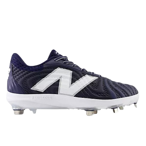 A photo of the New Balance FuelCell 4040 v7 Metal Men's Baseball Cleats in colour navy blue side view.
