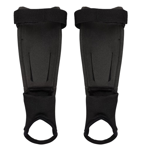 A photo of the Under Armour Youth Challenge Soccer Shin Guard in colour black rear view.