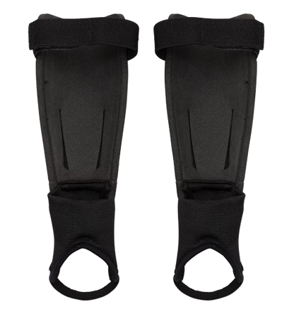 A photo of the Under Armour Youth Challenge Soccer Shin Guard in colour black rear view.