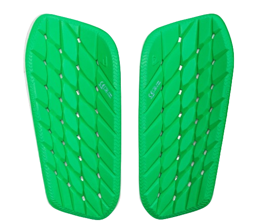 A photo of the Under Armour Shadow Pro Shin Guards in colour vapor green, rear view.