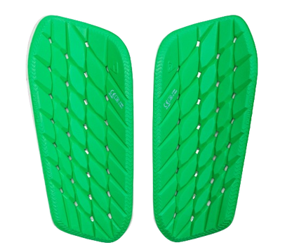 A photo of the Under Armour Shadow Pro Shin Guards in colour vapor green, rear view.