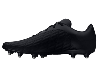 A photo of the Under Armour Magnetico Select 3.0 FG Soccer Cleats in all black colour, side view.