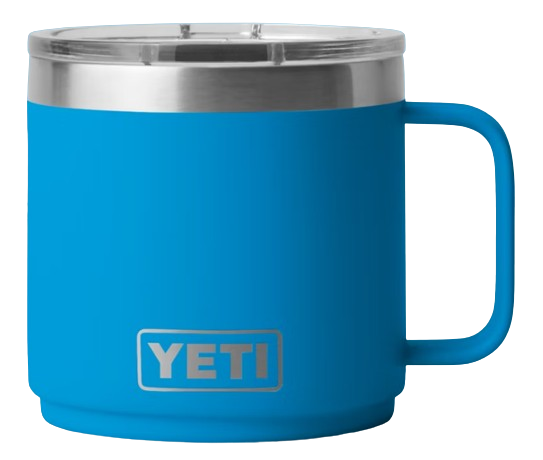A photo of the Yeti Rambler 14 oz Mug With Magslider Lid in colour big wave blue