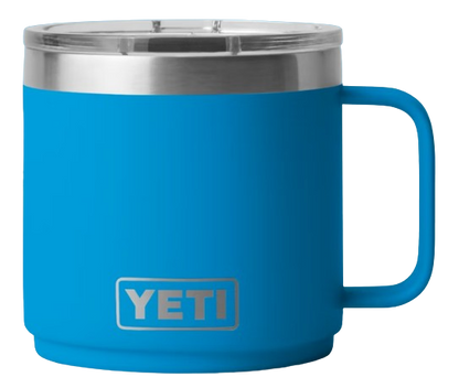 A photo of the Yeti Rambler 14 oz Mug With Magslider Lid in colour big wave blue