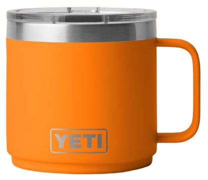 A photo of the Yeti Rambler 14 oz Mug With Magslider Lid in colour King Crab orange