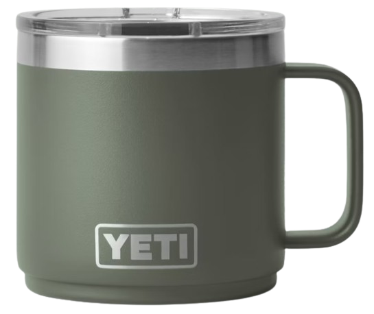 A photo of the Yeti Rambler 14 oz Mug With Magslider Lid in colour Camp Green