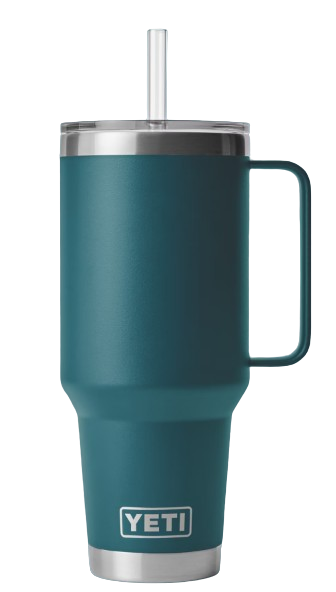 A photo of the YETI Rambler 42oz Straw Mug in colour agave teal