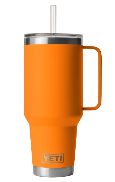 A photo of the YETI Rambler 42oz Straw Mug in colour King Crab Orange