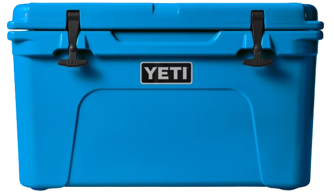 A photo of the Yeti Tundra 45 Hard Cooler in colour big wave blue