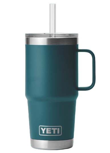 A photo of the Yeti Rambler 25oz Straw Mug in agave teal