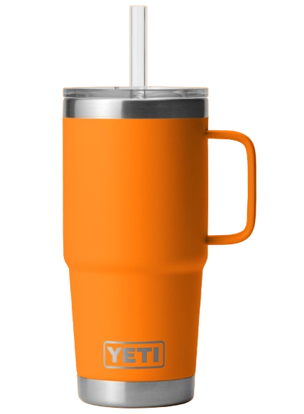 A photo of the Yeti Rambler 25oz Straw Mug in king crab orange