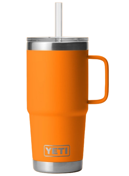 A photo of the Yeti Rambler 25oz Straw Mug in king crab orange