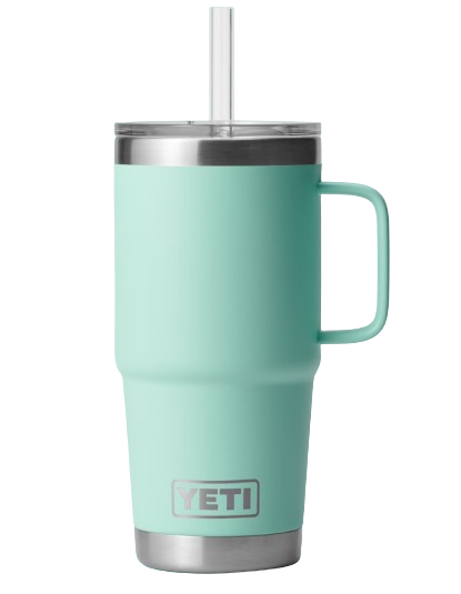 A photo of the Yeti Rambler 25oz Straw Mug in Seafoam colour
