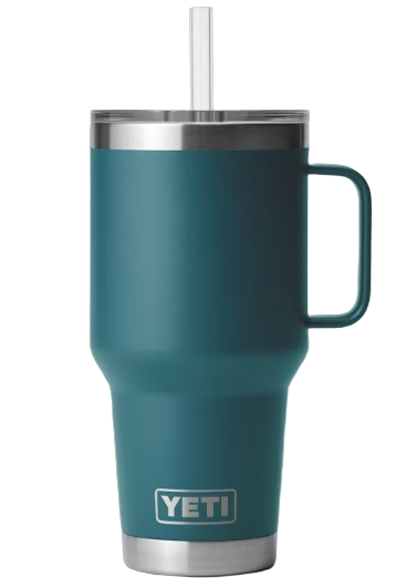 A photo of the Yeti Rambler 35oz Straw Mug in colour agave teal