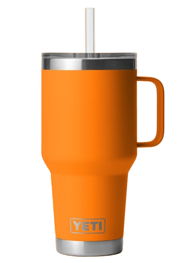 A photo of the Yeti Rambler 35oz Straw Mug in colour king crab orange