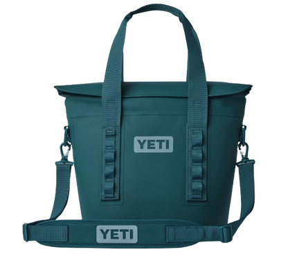 A photo of the Yeti Hopper M15 Soft Cooler in agave teal