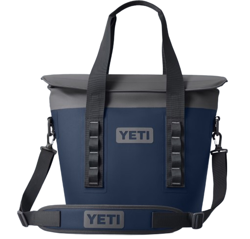 A photo of the Yeti Hopper M15 Soft Cooler in navy