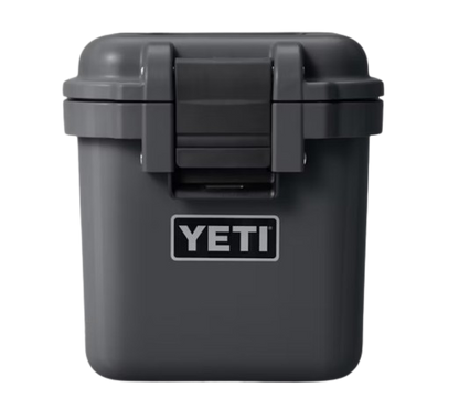 A photo of the Yeti Loadout Gobox 15 Gear Case in colour black. Front view.