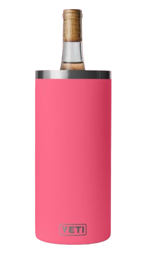 A photo of the Yeti Rambler Wine Chiller in tropical pink