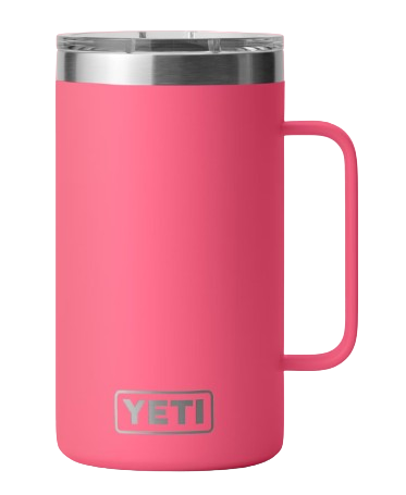 A photo of the YETI Rambler 24 oz Mug with MagSlider Lid in colour tropical pink