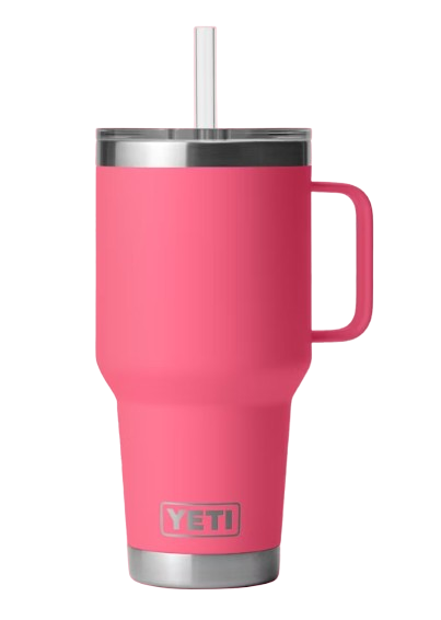 A photo of the Yeti Rambler 35oz Straw Mug in colour tropical pink