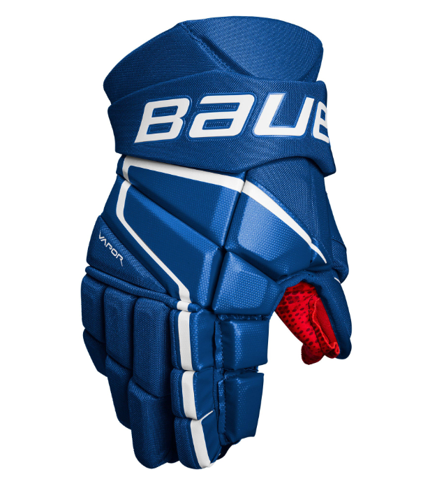 A photo of the Bauer Vapor 3X Intermediate Hockey Gloves in colour blue.