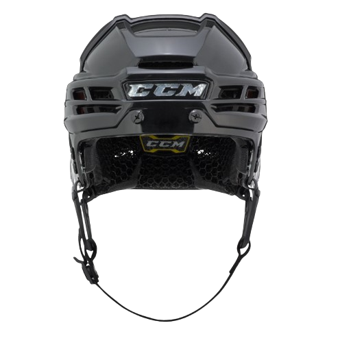 A photo of the CCM Super Tacks X Senior Hockey Helmet in colour black. Front view.