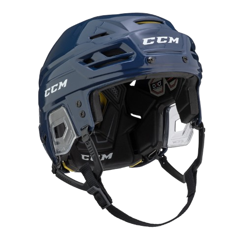 A photo of the CCM Tacks 310 Senior Hockey Helmet in colour navy. Angled view.