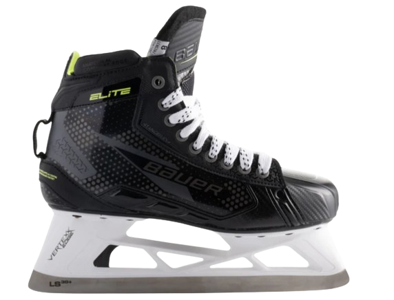 A photo of the Bauer Elite Senior Goalie Skate (2024) in colour black and grey.