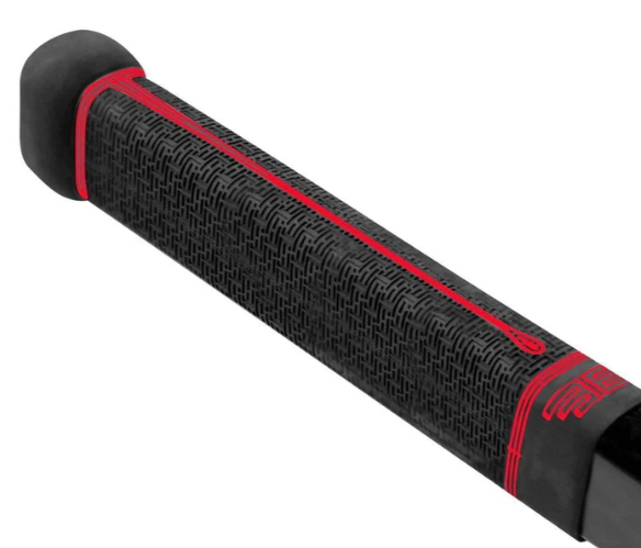 A photo of the Buttendz Flux Z Hockey Stick Grip in colour black and red.