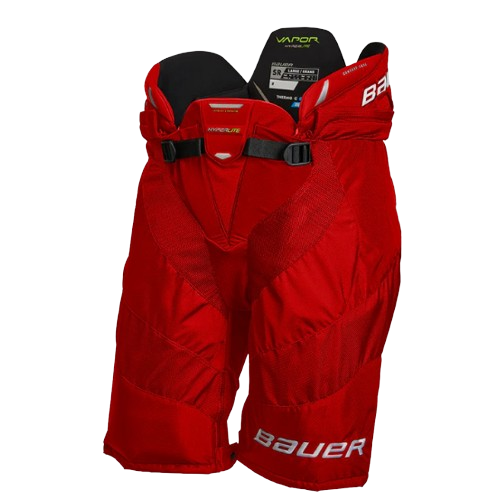 A photo of the Bauer Vapor Hyperlite Hockey Pants in colour red. Front view.