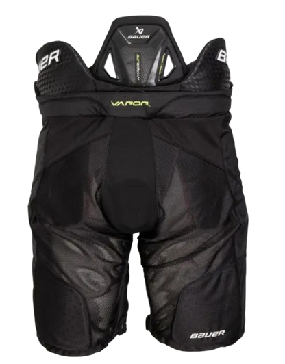 A photo of the Bauer Vapor Hyperlite Hockey Pants in colour black. Rear view.