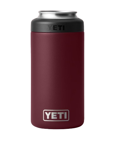 A photo of the Yeti Rambler 16oz Colster Tall Can Insulator in colour wild vine red.