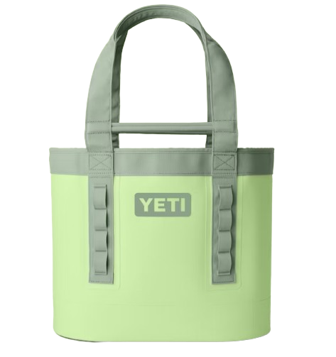 A photo of the Yeti Camino 35 Tote Bag 2.0 in colour key lime green. Front view.