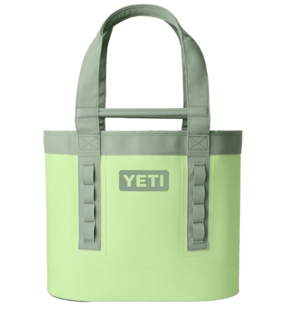 A photo of the Yeti Camino 35 Tote Bag 2.0 in colour key lime green. Front view.