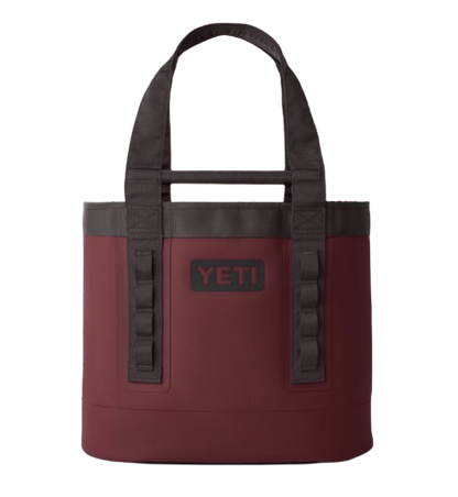 A photo of the Yeti Camino 35 Tote Bag 2.0 in colour wild vine red. Front view.